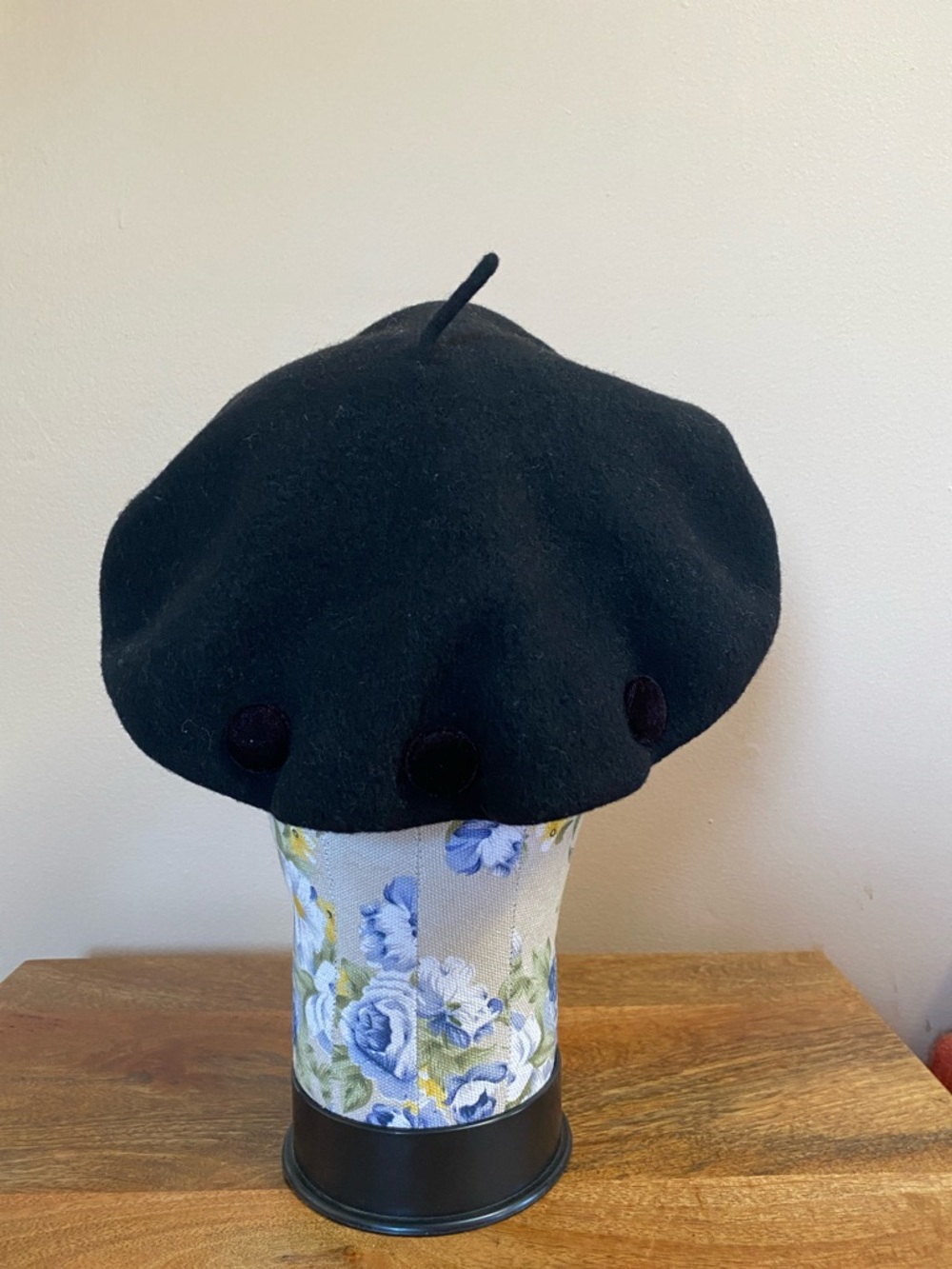 VTG 90’s Parkhurst Canada  Black Wool Beret Hat - Picture 3 of 10